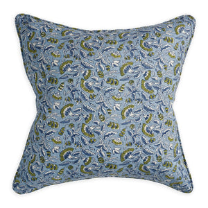 Antibes Moss Azure Linen Pillow