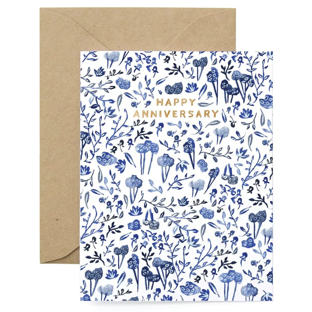 Blue Tree Anniversary Card - Red Barn Mercantile - Old Town Alexandria