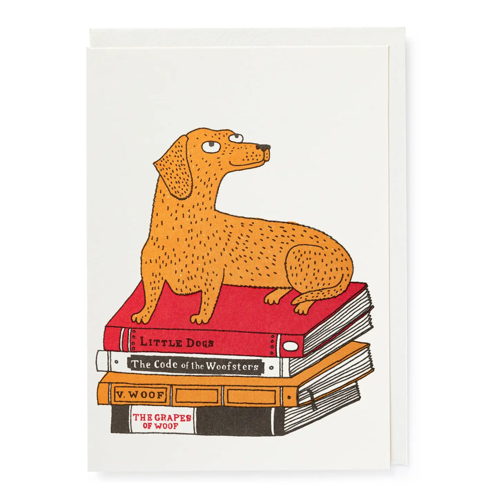 Bookshop Dog Card - Red Barn Mercantile - Old Town Alexandria