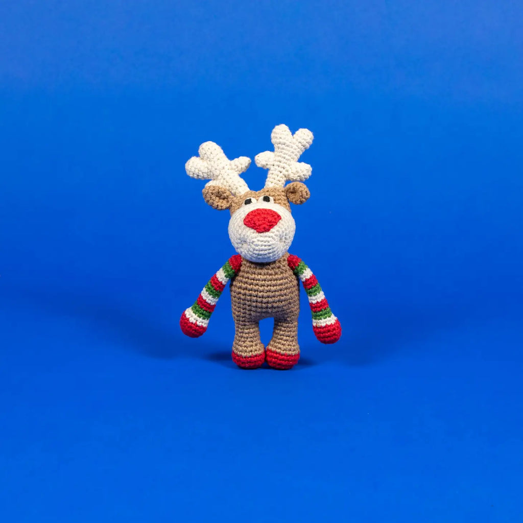 Crochet Reindeer Dog Toy - Red Barn Mercantile - Old Town Alexandria