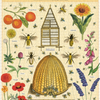 Bees and Honey puzzle by Cavallini & Co. An assortment of bees and flowers and fruit with a beehive in the center
