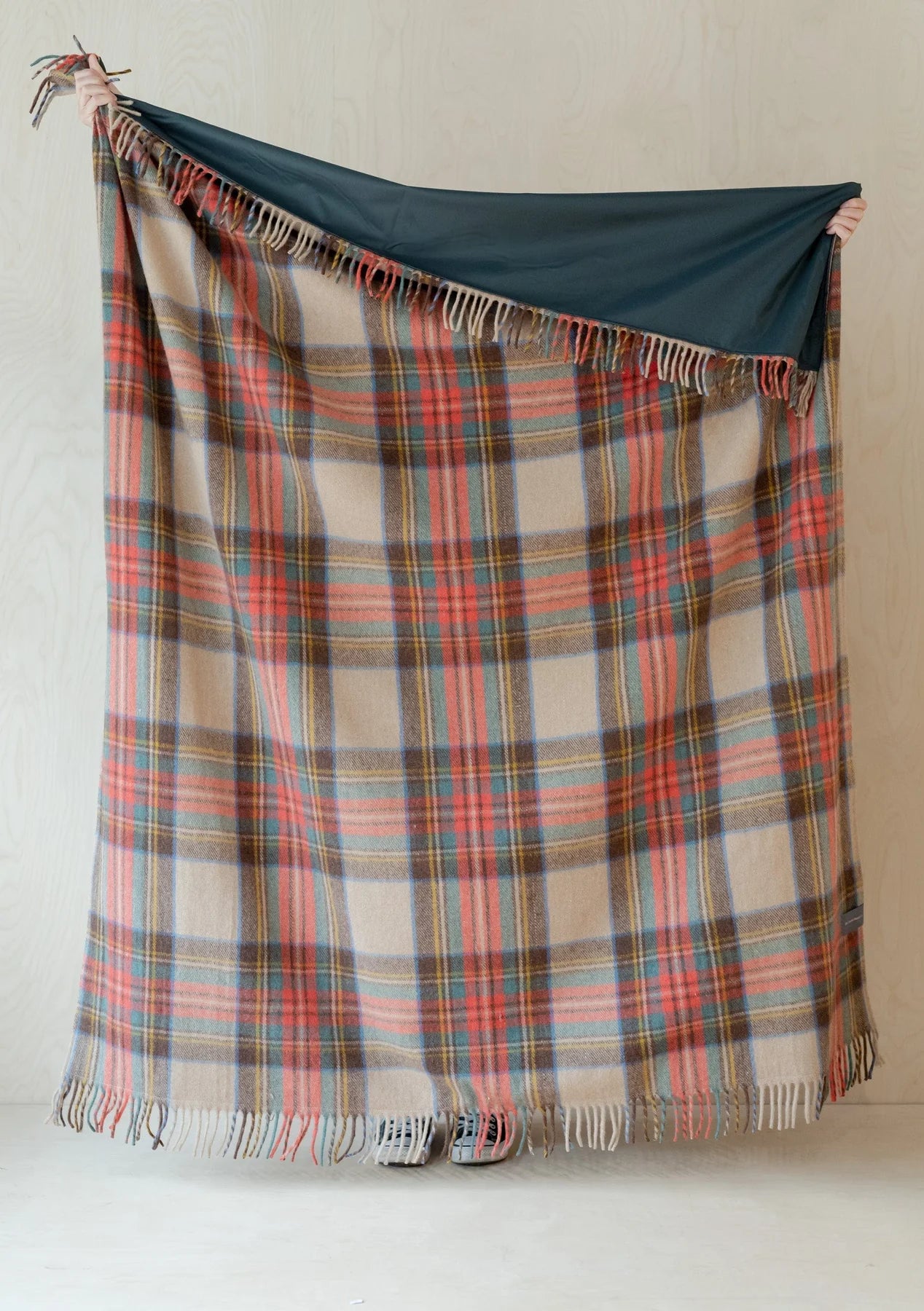 Tartan Blanket Co. Lambswool Scarf Olive Green