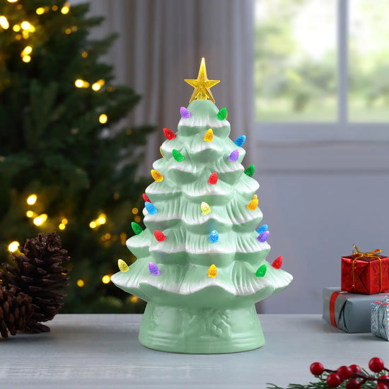 12" Nostalgic Seafoam Ceramic Tree
