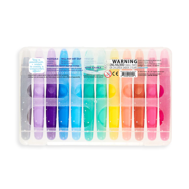 Rainbow Sparkle Watercolor Gel Crayons – Red Barn Mercantile - Old Town  Alexandria