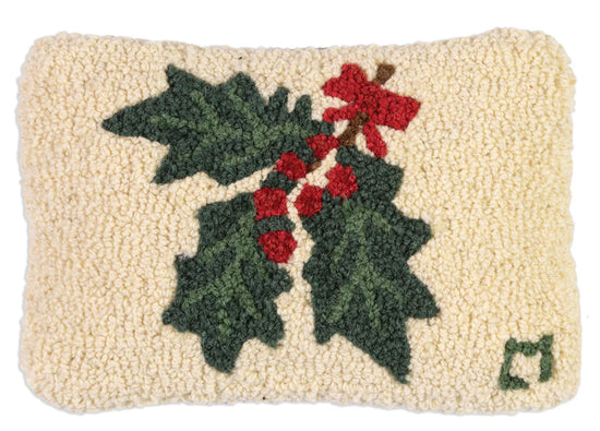 Holly Sprig Mini Pillow