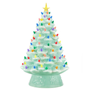 18" Nostalgic Seafoam Ceramic Tree