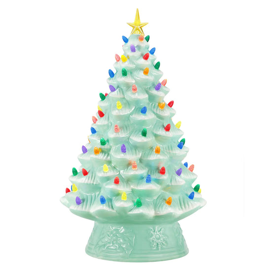 18" Nostalgic Seafoam Ceramic Tree