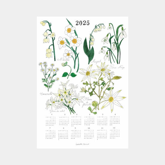 2025 Calendar Dish Towel - Flowers