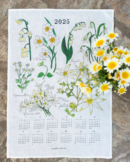 2025 Calendar Dish Towel - Flowers