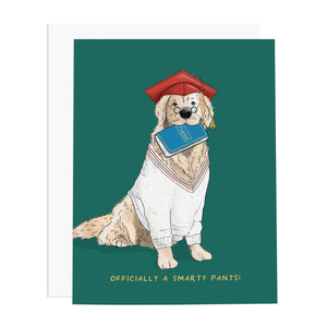 Smarty Pants Golden Retriever Card