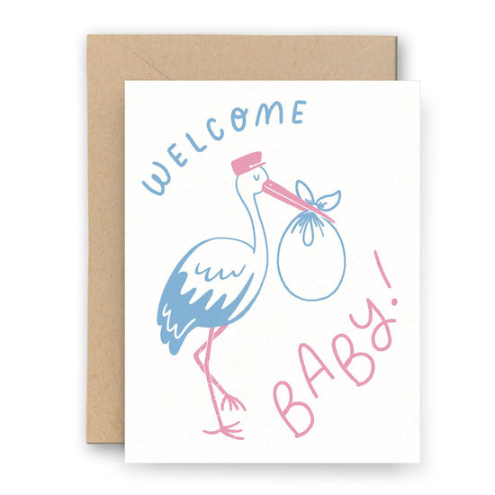 Welcome Baby Stork Card