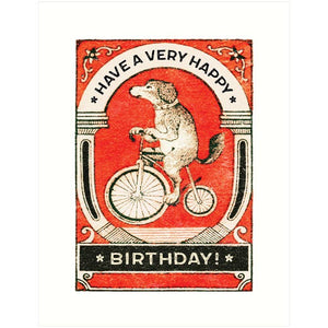 Dog on a Bike Birthday Card
