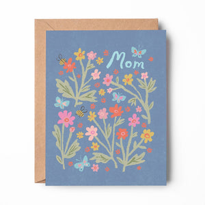 Blue Floral Mother's Day Card