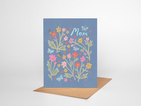 Blue Floral Mother's Day Card