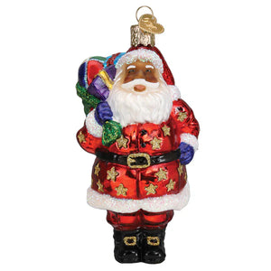 African American Santa Ornament