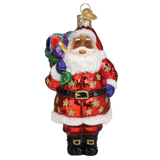 African American Santa Ornament