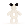 Black & Cream Puppy Ring Rattle Jellycat