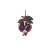 Decorative pomegranate ornament with beads on a white background