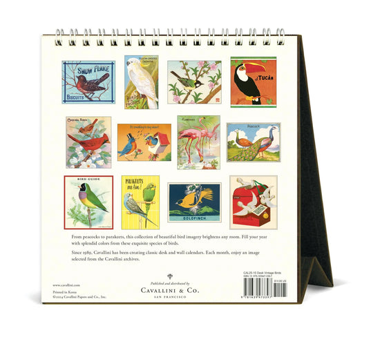 Vintage Birds Desk Calendar