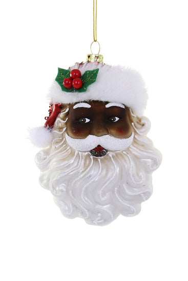 Black Retro Santa Ornament