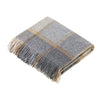 Merino Lambswool Block Windowpane Throw, Beige & Gray