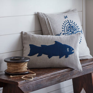 Blue Fish Pillow