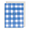Blue Gingham Thanks Card
