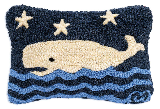 Blue Water Whale Mini Pillow