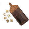 Brass Dice with Leather Pouch