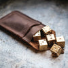 Brass Dice with Leather Pouch
