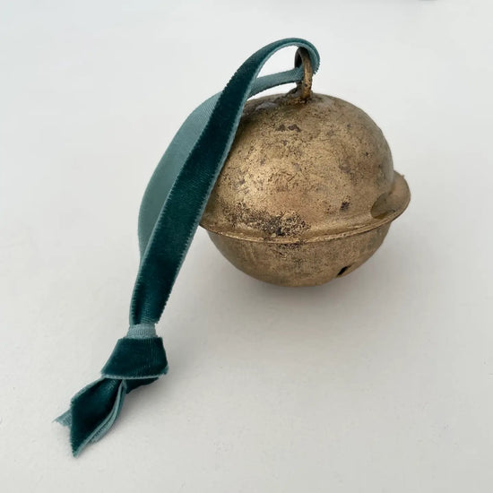 Sleigh Bell with Teal Ribbon