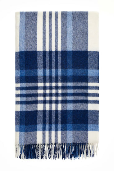 Merino Lambswool Throw | Lulworth Harbor Blue