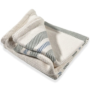 Natural + Tea + Misty Blue Cotton Throw