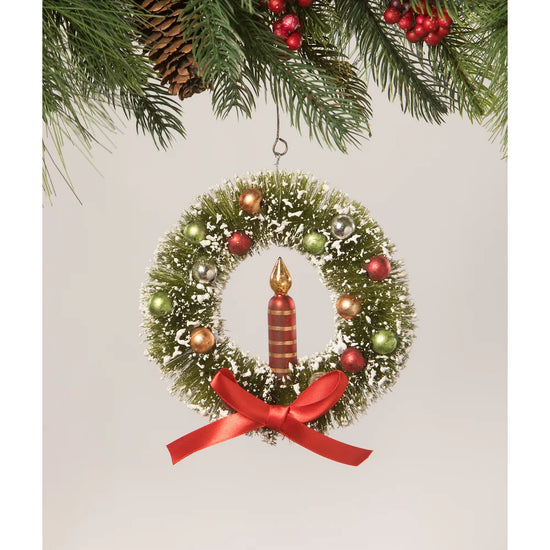 Candle in Wreath Ornament