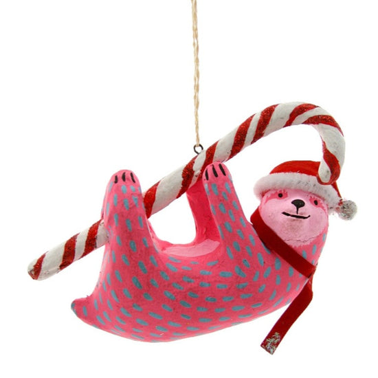 Candy Cane Sloth Ornament