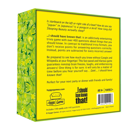 I Should Have Known That Game