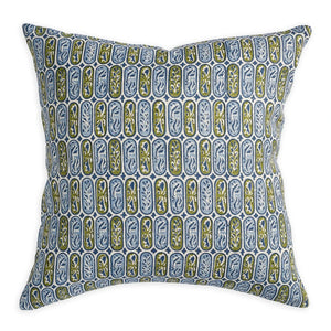 Carezza Moss Azure Linen Pillow