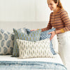 Carezza Moss Azure Linen Pillow