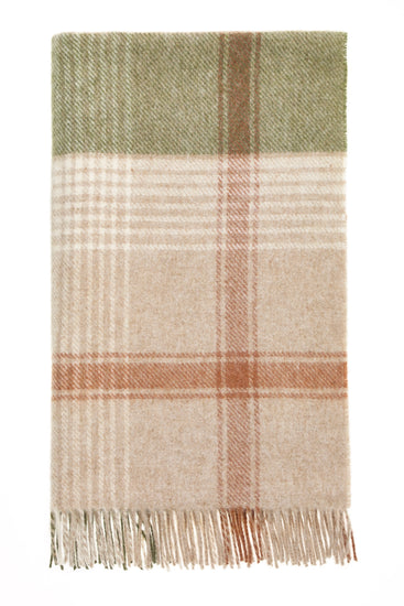 Classic Check Wool Throw | Terracotta Green