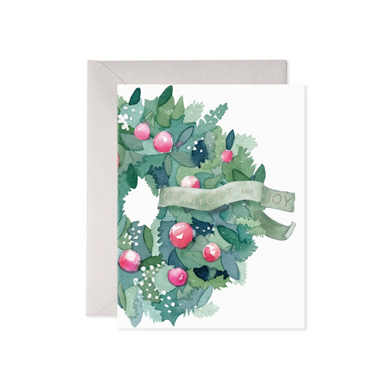 Comfort & Joy Wreath Card