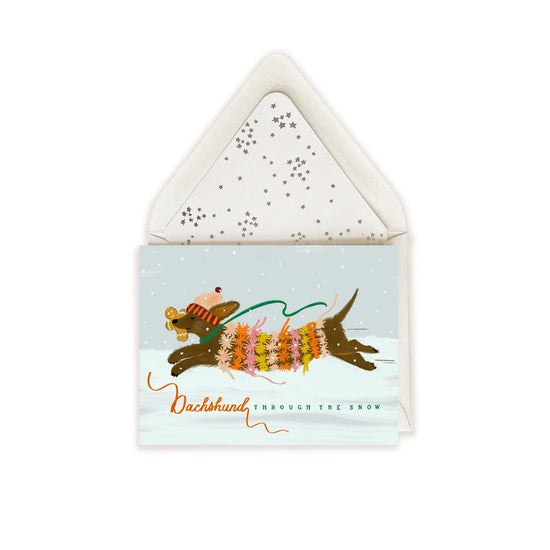 Dachshund Through the Snow Card