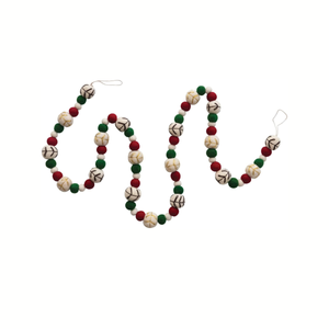 Embroidered Felt Ball Garland
