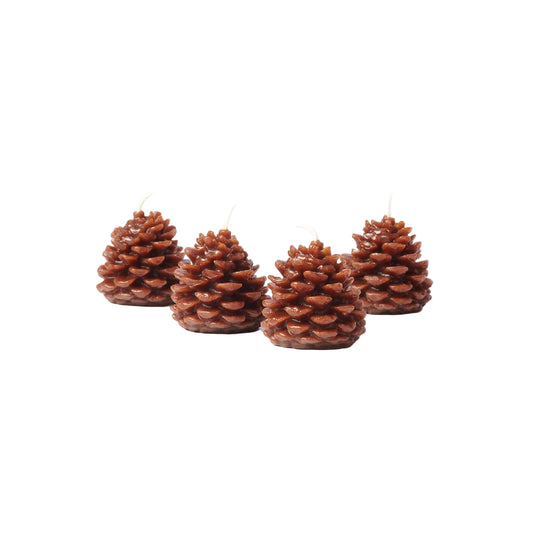 Wee Espresso Pine Cone Candle Set