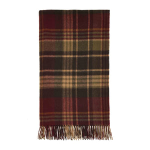 Estate Plaid Burgundy Merino Lambswool Throw