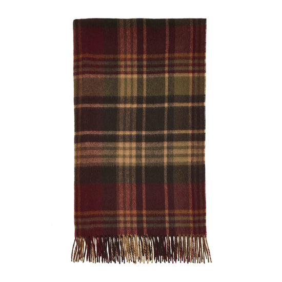 Estate Plaid Burgundy Merino Lambswool Throw
