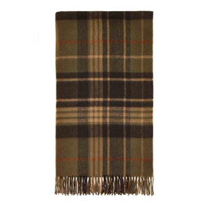 Estate Plaid Olive Merino Lambswool Throw