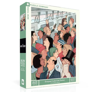 Puzzle box with illustration of a crowded train and 'New York Puzzle Company' branding.