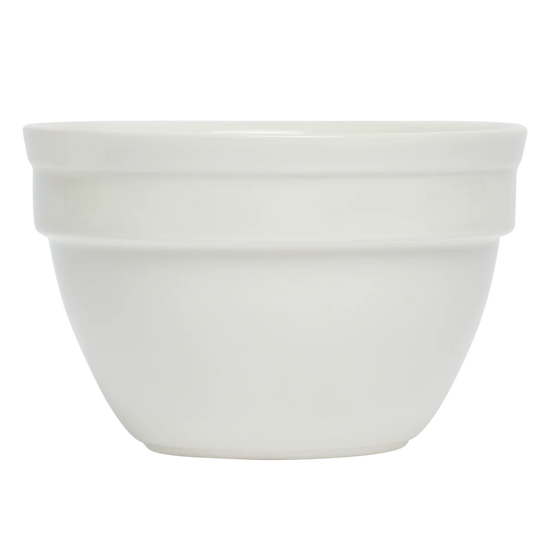 White ceramic bowl on a white background