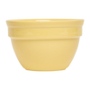 Yellow ceramic bowl on a white background