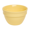 Yellow ceramic bowl on a white background